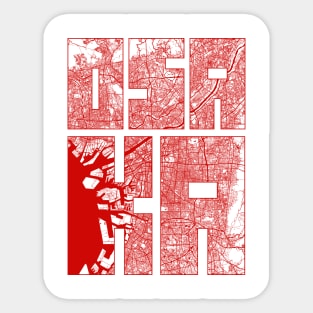 Osaka, Japan City Map Typography - Oriental Sticker